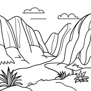 Page De Coloriage De Paysage Colore Du Perou 108565-45475