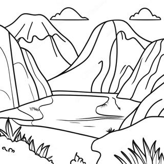 Page De Coloriage De Paysage Colore Du Perou 108565-45476