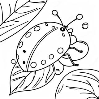 Page De Coloriage Dune Coccinelle Coloree Sur Une Feuille 108695 45576