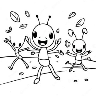 Page De Coloriage De Fourmis Heureuses Marchant Ensemble 108698-45586