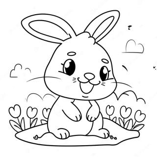 Page De Coloriage Dun Lapin Ensoleille Joueur Avec Des Fleurs 108748-45620