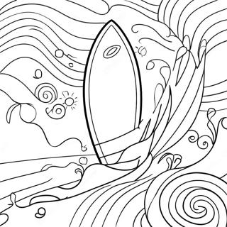 Page De Coloriage De Planches De Surf Colorees Sur Des Vagues 108825-45674