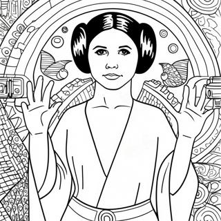 Page De Coloriage De La Princesse Leia Dans Sa Robe Iconique 108851-45695