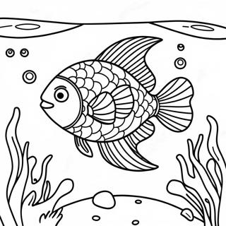 Page De Coloriage De La Scene Sous Marine Du Poisson Arc En Ciel Colore 109005-45814