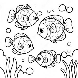 Page De Coloriage Du Poisson Arc En Ciel Heureux Avec Ses Amis 109006-45818