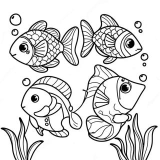 Page De Coloriage Du Poisson Arc En Ciel Heureux Avec Ses Amis 109006-45819