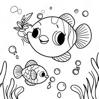 Page De Coloriage Du Poisson Arc En Ciel Heureux Avec Ses Amis 109006-45820