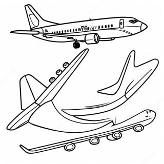 Page De Coloriage Du Boeing 737 En Vol 109264-46079