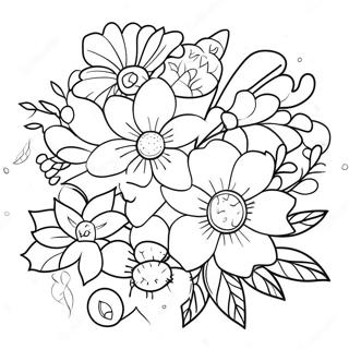 Page De Coloriage De Bouquet De Fleurs Colorees 109368-46166
