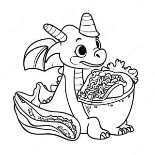 Les Dragons Aiment Les Tacos Pages À Colorier