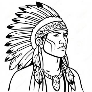 Page De Coloriage Simple De Guerrier Amerindien 109903-46577