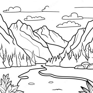 Page De Coloriage Du Paysage Majestueux De Lalaska 110239-46837