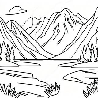 Page De Coloriage Du Paysage Majestueux De Lalaska 110239-46838