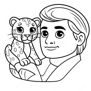 Page De Coloriage Diego Avec Un Bebe Jaguar 110549-47082