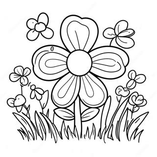 Page De Coloriage Du Trefle 4 H Dans Un Jardin 110653 47170