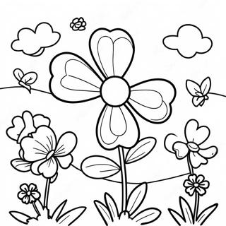 Page De Coloriage Du Trefle 4 H Dans Un Jardin 110653 47172