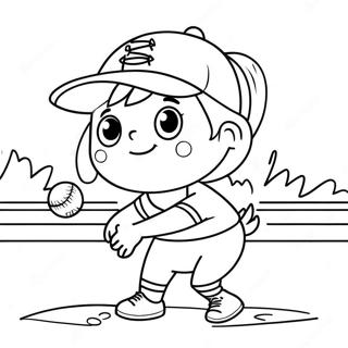 Mignon Softball Pages À Colorier