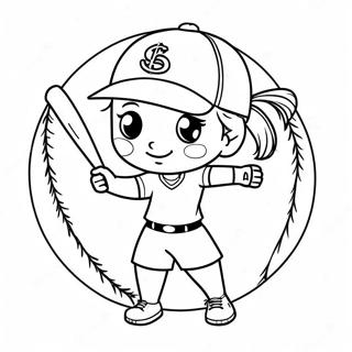 Page De Coloriage De Softball Mignonne 111061-47498