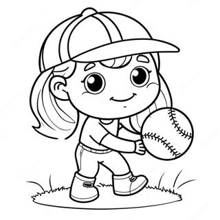 Page De Coloriage De Softball Mignonne 111061-47499