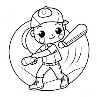 Page De Coloriage De Softball Mignonne 111061-47500