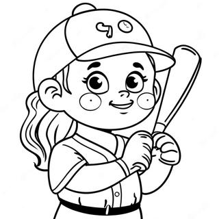 Page De Coloriage Dun Joueur De Softball Adorable 111062-47501