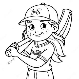 Page De Coloriage Dun Joueur De Softball Adorable 111062-47502