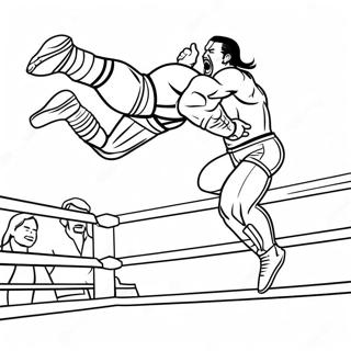 Page De Coloriage De Wwe Wrestler Sautant Sur Un Adversaire 111139-47561