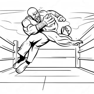 Page De Coloriage De Wwe Wrestler Sautant Sur Un Adversaire 111139-47562