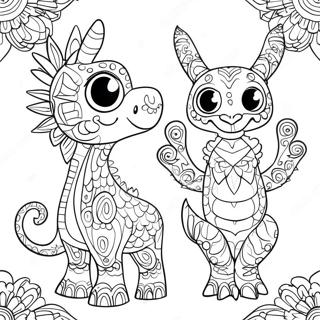 Page De Coloriage De Creatures Fantastiques Alebrijes Colorees 111165-47581