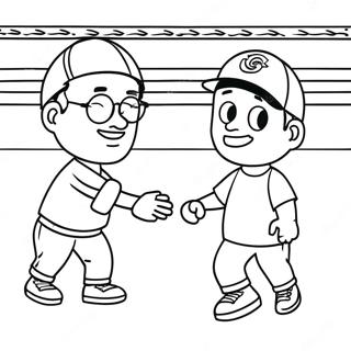 Page De Coloriage Des Amis Droles Jouant Au Sport 111346-47725