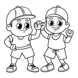 Page De Coloriage Des Amis Droles Jouant Au Sport 111346-47726