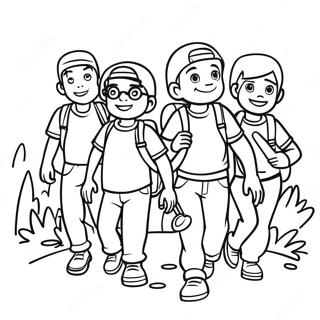 Page De Coloriage Des Amis Aventuriers Explorant 111347-47729