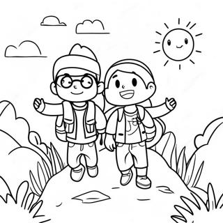 Page De Coloriage Des Amis Aventuriers Explorant 111347-47730