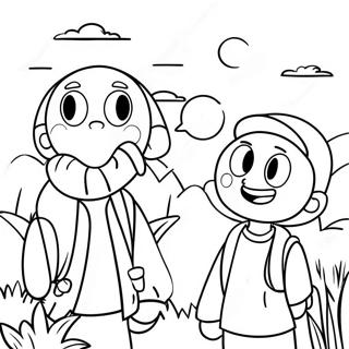 Page De Coloriage Des Amis Aventuriers Explorant 111347-47731