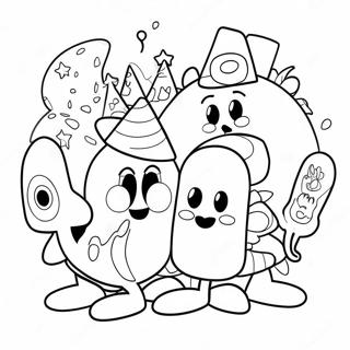 Page De Coloriage Des Personnages Colores De La Fete Des Mots 111603-47924