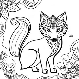 Page De Coloriage Du Renard A Neuf Queues Mystique 111834-48108