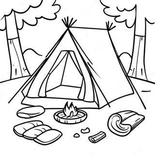 Page De Coloriage De Laventure De Camping Des Scouts 111859-48124