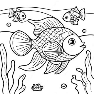 Poisson Beta Majestueux Dans Un Recif Corallien Page De Coloriage 112039-48265