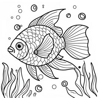 Poisson Beta Majestueux Dans Un Recif Corallien Page De Coloriage 112039-48266