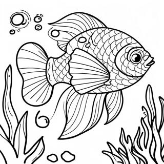 Poisson Beta Majestueux Dans Un Recif Corallien Page De Coloriage 112039-48268