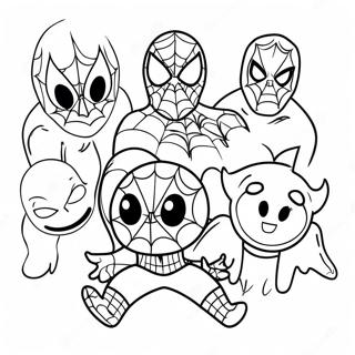 Page De Coloriage Spiderman Avec Des Amis 112447 48590