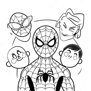 Page De Coloriage Spiderman Avec Des Amis 112447 48592