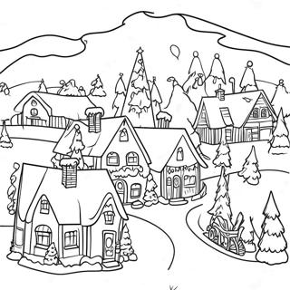 Village De Noël Pages À Colorier