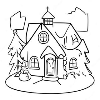 Page De Coloriage Du Village De Noel Douillet 112497-48623