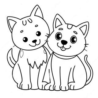 Chien Et Chat Pages À Colorier