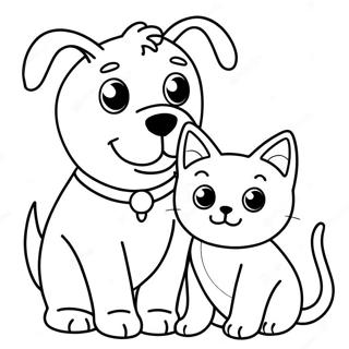 Page De Coloriage De Chien Et Chat 112674-48758