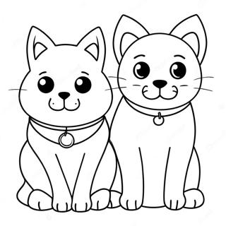 Page De Coloriage De Chien Et Chat 112674-48759