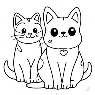 Page De Coloriage De Chien Et Chat 112674-48760