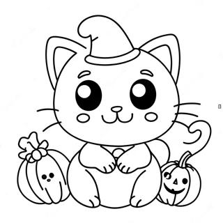 Halloween Kitty Pages À Colorier