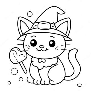 Page De Coloriage De Chaton Sorciere Adorable 112729 48811